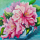 Painting bouquet of peonies in a vase 'Breath of spring', Pictures, Rostov-on-Don,  Фото №1