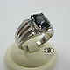 Men's ring with a gorgeous titanium spinel 3.78 Carat!
