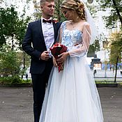 Короткое свадебное кружевное платье