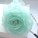 Rim with flowers from tissue ' aquamarine', Headband, Yurga,  Фото №1
