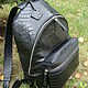 leather backpack/crocodile backpack/unisex backpack/black backpack/cro, Backpacks, Kiev,  Фото №1