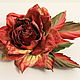 Order Rose brooch made of velvet 'fire Red'. fantasy flowers. Livemaster. . Brooches Фото №3