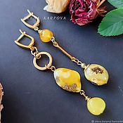 Украшения handmade. Livemaster - original item Earrings. amber. Handmade.