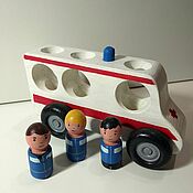 Куклы и игрушки handmade. Livemaster - original item Wooden Ambulance car. Handmade.