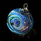 Pendant ball galaxy Golden constellation. Lampwork Glass Space, Pendant, Moscow,  Фото №1