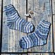 Men's socks 42 p Knitted Wool Striped Blue Warm. Socks. knitsockswool. My Livemaster. Фото №4