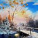 Landscape oil painting _winter river_ Vladimir Chernov, Pictures, Stary Oskol,  Фото №1
