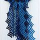 Stole Blue Dali Openwork Crocheted Wool. Wraps. Bright Shawls by BorchankaZL. My Livemaster. Фото №4
