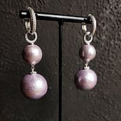 Украшения handmade. Livemaster - original item Earrings with cotton pearl. Handmade.