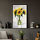 Sunflowers in a vase, a bouquet of flowers. Pictures. myfoxyart (MyFoxyArt). My Livemaster. Фото №6