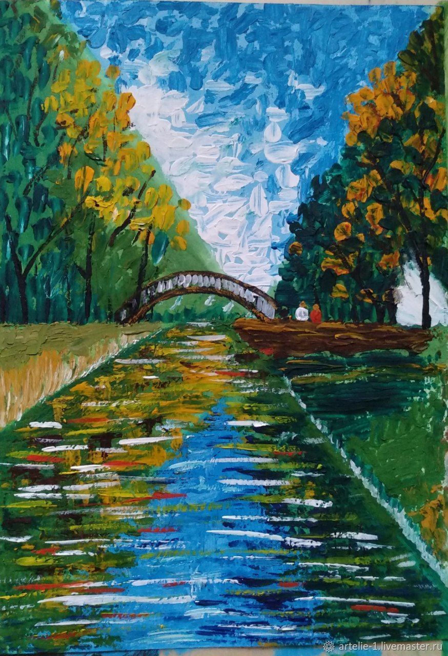 Картина: мостик в парке, Картины, Москва,  Фото №1