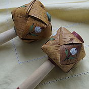 Работы для детей, handmade. Livemaster - original item Rattle-sharkunok made of birch bark. Handmade.