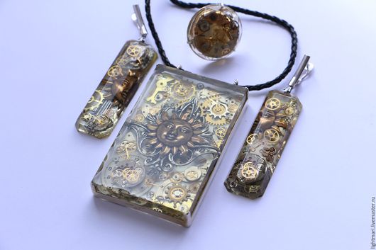 Купить Стимпанк кулон, стимпанк серьги, steampunk кольцо ...