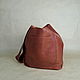 Women's leather bag without lining cognac color. Sacks. Bags and accessories. Alexandra (SSbagS). My Livemaster. Фото №5