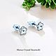 Пусеты Flower Swarovski 6 мм Cr, Серьги-пусеты, Москва,  Фото №1