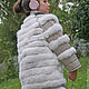 The coat of the white rabbit for girls, Childrens outerwears, Udin,  Фото №1