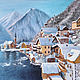 Картина маслом Городской пейзаж Зимний пейзаж Австрия горы, Картины, Краснодар,  Фото №1