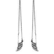 Украшения handmade. Livemaster - original item Broach earrings, Wings, thread earrings, 925 silver. Handmade.
