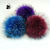 Материалы для творчества handmade. Livemaster - original item Fur POM-POM of raccoon fur. Two colors.. Handmade.