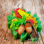 Косметика ручной работы handmade. Livemaster - original item Handmade Oak Leaf soap gift autumn acorns. Handmade.