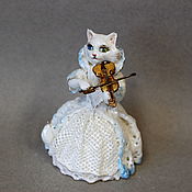 Для дома и интерьера handmade. Livemaster - original item Cat Fiddler. Porcelain figurine.. Handmade.