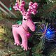 Олень розовый Елочная игрушка из фетра в интернет-магазине на Ярмарке ...
