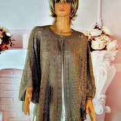 Hand-knitted poncho,half-wool,oversize