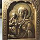 Carved icon of the mother of God 'troeruchitsa', solid oak, Icons, Orekhovo-Zuyevo,  Фото №1