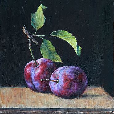 Картины и панно ручной работы. Ярмарка Мастеров - ручная работа Сливы. Холст, масло. Handmade.