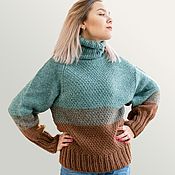 Одежда handmade. Livemaster - original item Women`s hand-knitted sweater with a gradient of natural yarn. Handmade.