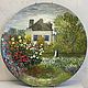  Decorative plate, oil painting. Monet's Garden, Plates, Moscow,  Фото №1