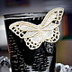 Аппликация вышитая кружевная ажурная бабочка цвет Шампань, Аппликации, Москва,  Фото №1