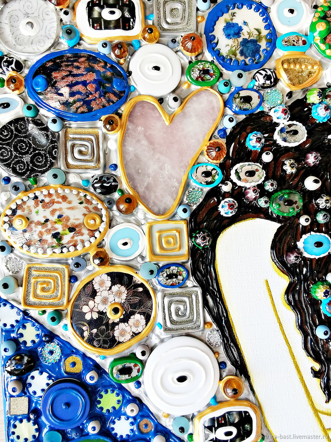 New W MORRIS & Klimt the Kiss X Abstract Collage Decoupage 