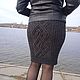 Order Knitted skirt with arans, graphite mellange. HOBBIMANIYA. Livemaster. . Skirts Фото №3