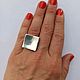 Stylish Square ring 925 sterling Silver, Rings, Turin,  Фото №1