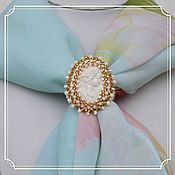 Украшения handmade. Livemaster - original item Handkerchief Ring with Cameo Girl Golden. Handmade.