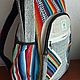 Multicolored ethnic backpack made of hemp thread, Backpacks, Mezhdurechensk,  Фото №1