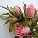 Order Silk flowers.Decoration brooch flower BUDS LUXURY - 2. pink roses. Irina Vladi. Livemaster. . Brooches Фото №3