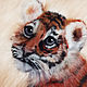 Картина из шерсти Тигренок. Тигр символ Нового года 2022, Картины, Киржач,  Фото №1