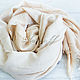 Beige knitted-linen blend base scarf. Scarves. Platkoffcom. Online shopping on My Livemaster.  Фото №2