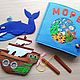 Море. Развивающий планшет из фетра. Игровые наборы. ФЕТРОКНИЖКИ для малышки. Ярмарка Мастеров.  Фото №5