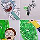 Paired T-shirts 'Rick and Morty', hand-painted. Gifts for February 14. heavycraft. My Livemaster. Фото №4