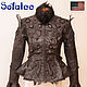 Jacket women's exclusive black leather with a collar of feathers. Outerwear Jackets. Jackets of genuine leather  Sofalee (sofalee). My Livemaster. Фото №4