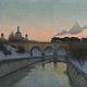 Pintura paisaje comprar viaducto Andrónico. la locomotora de vapor. Acuarela decorada, Pictures, Moscow,  Фото №1