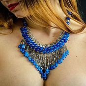 Украшения handmade. Livemaster - original item Necklace blue. Short beads, stylish jewelry. Free shipping. Handmade.
