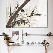 "Поле подсолнухов" 120х60 большая картина маслом мастихином цветы