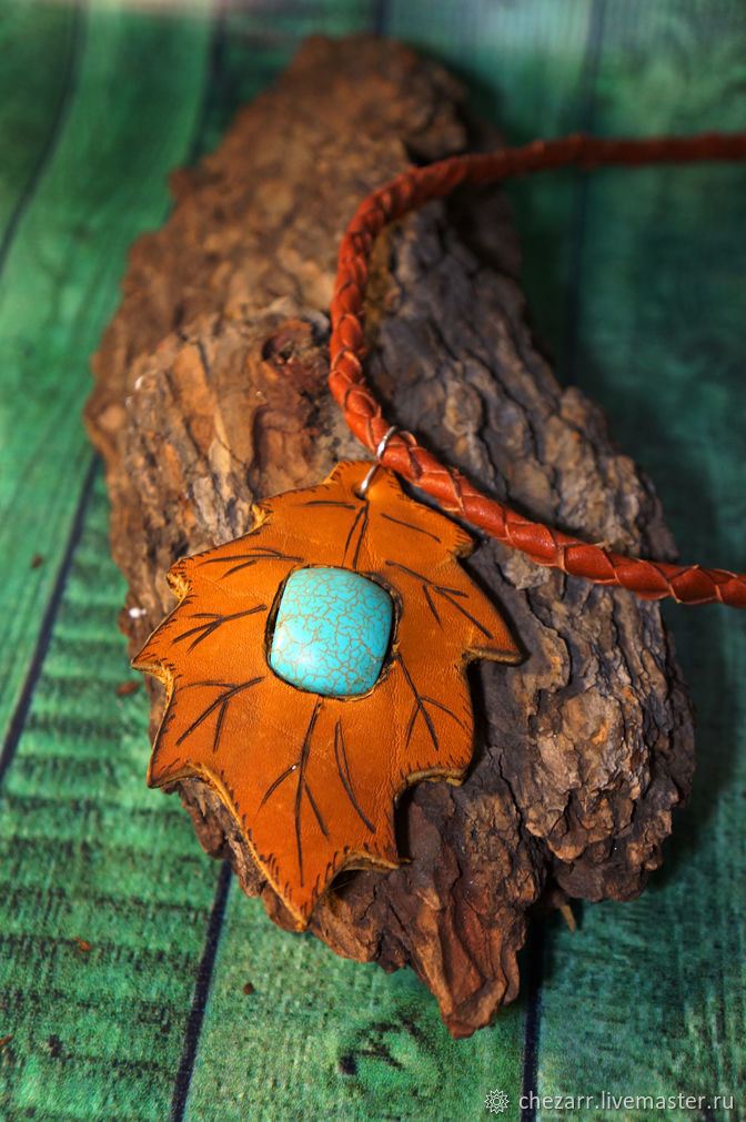 Leather pendant-leaf havlica, Pendants, Chelyabinsk,  Фото №1