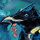 Картина маслом с птицей " Юный ворон" подарок мужчине. Картины. Картина от Ани. Ярмарка Мастеров.  Фото №6