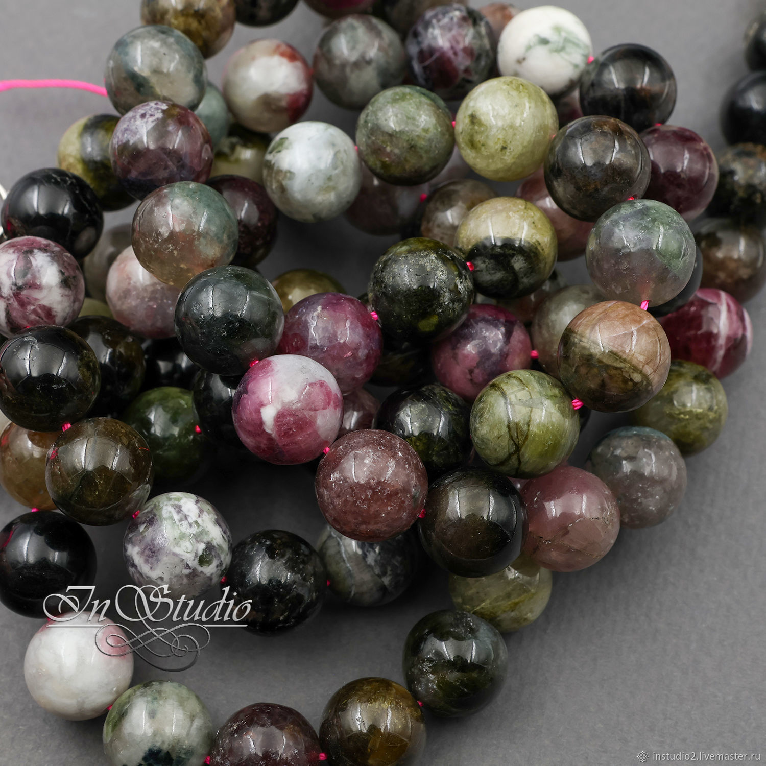 Турмалин бусины 5 6 8 10 12 мм натуральный камень для украшений купить ...