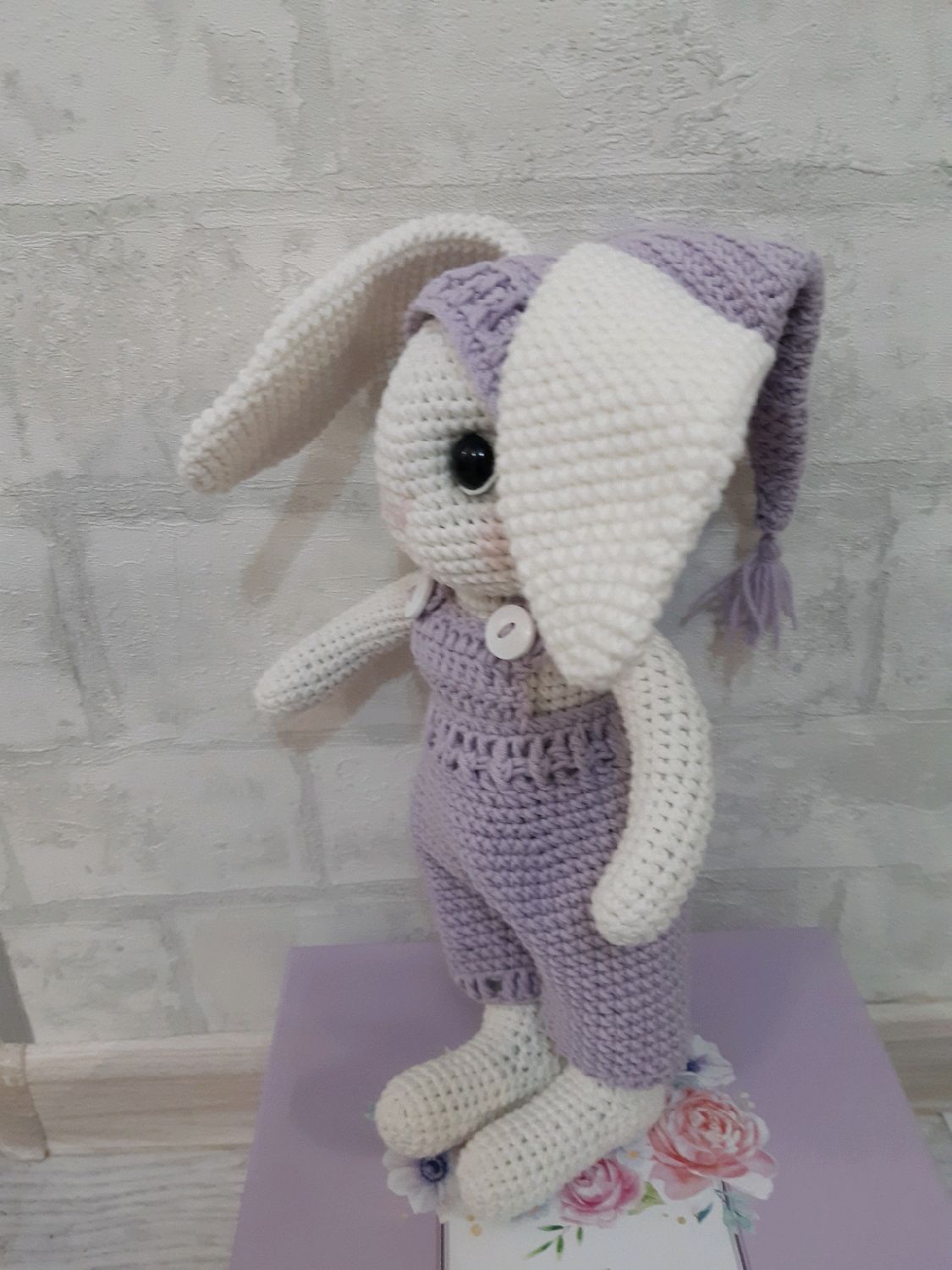 Мягкая игрушка, связанная крючком, Зайка в шапочке в интернет-магазине ...